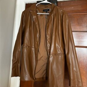 Brown Faux Leather Jacket